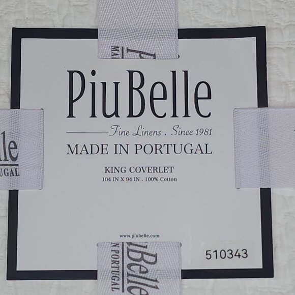 PiuBelle King Coverlet 104" X 94" White Portugal Cotton Textured Comforter Quilt - Picture 2 of 8